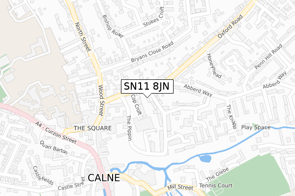 SN11 8JN map - large scale - OS Open Zoomstack (Ordnance Survey)