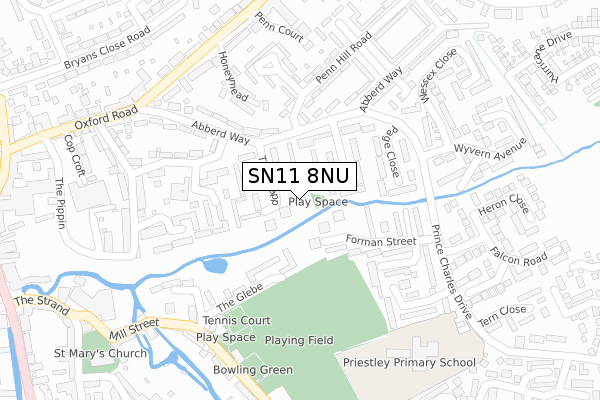 SN11 8NU map - large scale - OS Open Zoomstack (Ordnance Survey)