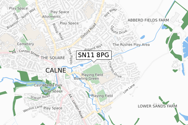 SN11 8PG map - small scale - OS Open Zoomstack (Ordnance Survey)