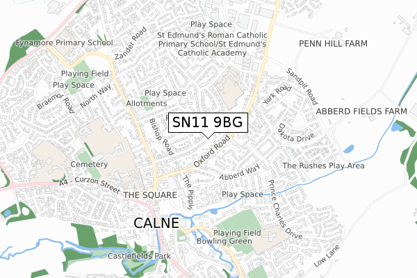 SN11 9BG map - small scale - OS Open Zoomstack (Ordnance Survey)