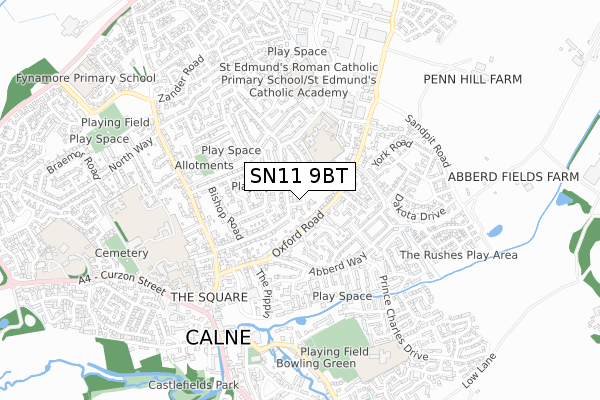 SN11 9BT map - small scale - OS Open Zoomstack (Ordnance Survey)