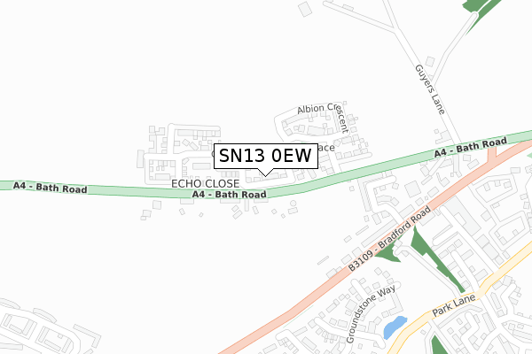 SN13 0EW map - large scale - OS Open Zoomstack (Ordnance Survey)