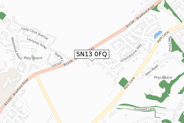 SN13 0FQ map - large scale - OS Open Zoomstack (Ordnance Survey)