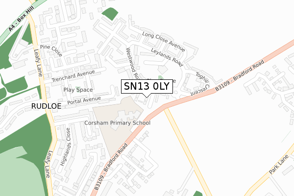 SN13 0LY map - large scale - OS Open Zoomstack (Ordnance Survey)