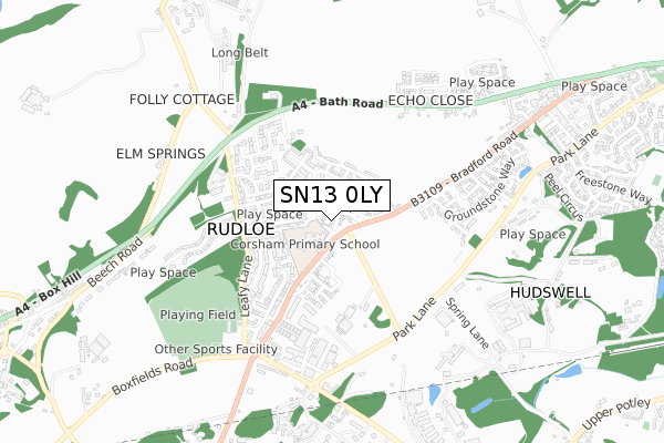 SN13 0LY map - small scale - OS Open Zoomstack (Ordnance Survey)