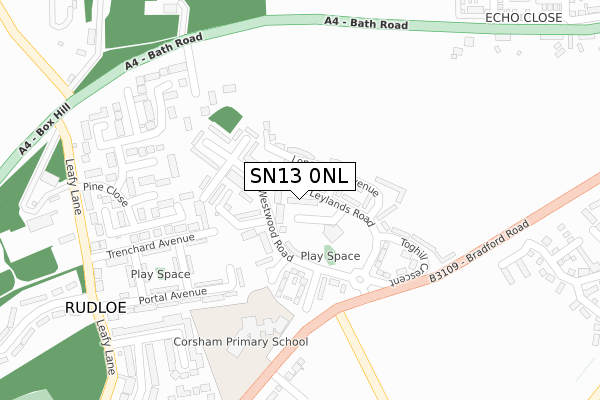 SN13 0NL map - large scale - OS Open Zoomstack (Ordnance Survey)