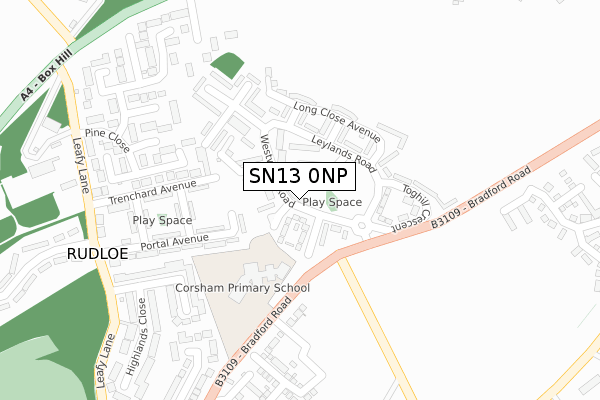 SN13 0NP map - large scale - OS Open Zoomstack (Ordnance Survey)