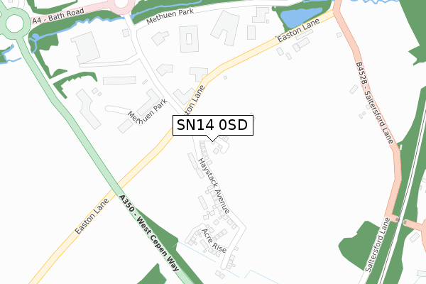 SN14 0SD map - large scale - OS Open Zoomstack (Ordnance Survey)