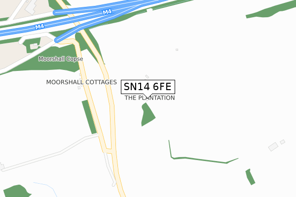 SN14 6FE map - large scale - OS Open Zoomstack (Ordnance Survey)
