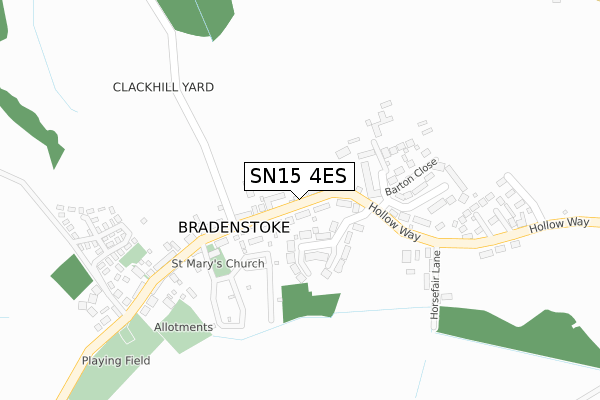 SN15 4ES map - large scale - OS Open Zoomstack (Ordnance Survey)