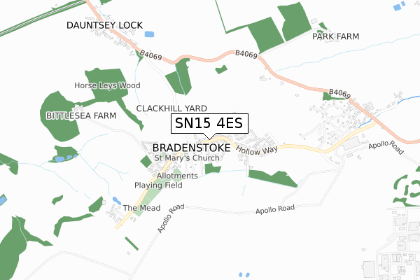 SN15 4ES map - small scale - OS Open Zoomstack (Ordnance Survey)