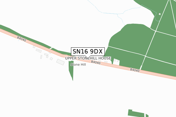 SN16 9DX map - large scale - OS Open Zoomstack (Ordnance Survey)