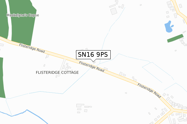 SN16 9PS map - large scale - OS Open Zoomstack (Ordnance Survey)