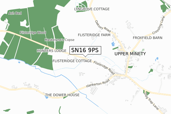 SN16 9PS map - small scale - OS Open Zoomstack (Ordnance Survey)