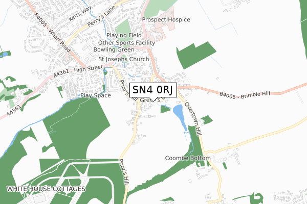 SN4 0RJ map - small scale - OS Open Zoomstack (Ordnance Survey)