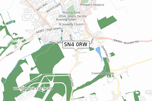 SN4 0RW map - small scale - OS Open Zoomstack (Ordnance Survey)