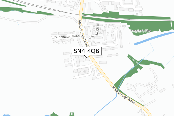 SN4 4QB map - large scale - OS Open Zoomstack (Ordnance Survey)