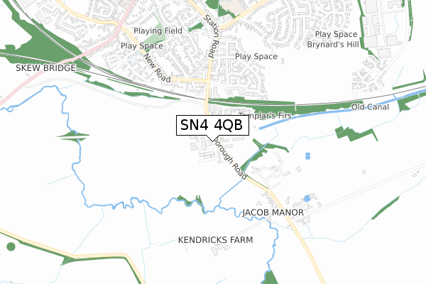 SN4 4QB map - small scale - OS Open Zoomstack (Ordnance Survey)