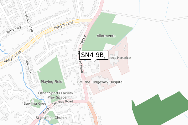 SN4 9BJ map - large scale - OS Open Zoomstack (Ordnance Survey)