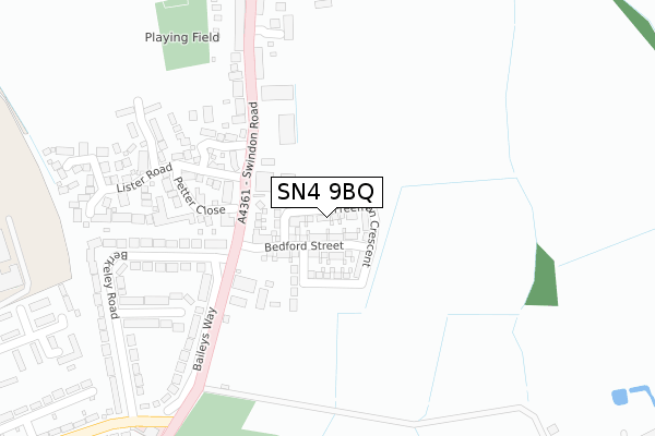 SN4 9BQ map - large scale - OS Open Zoomstack (Ordnance Survey)