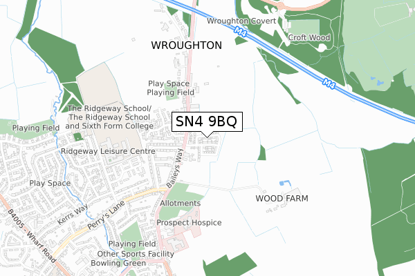 SN4 9BQ map - small scale - OS Open Zoomstack (Ordnance Survey)