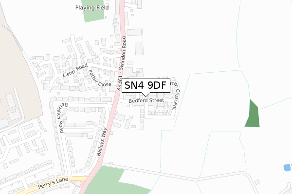 SN4 9DF map - large scale - OS Open Zoomstack (Ordnance Survey)