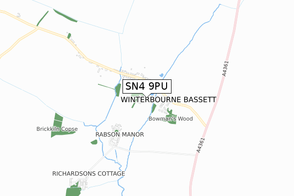 SN4 9PU map - small scale - OS Open Zoomstack (Ordnance Survey)