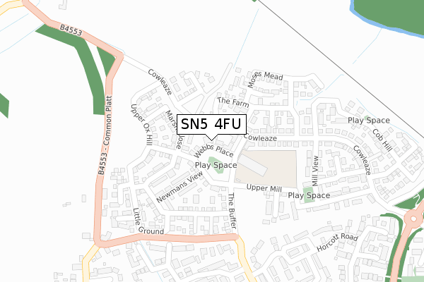 SN5 4FU map - large scale - OS Open Zoomstack (Ordnance Survey)