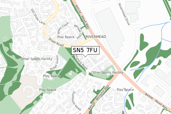 SN5 7FU map - large scale - OS Open Zoomstack (Ordnance Survey)