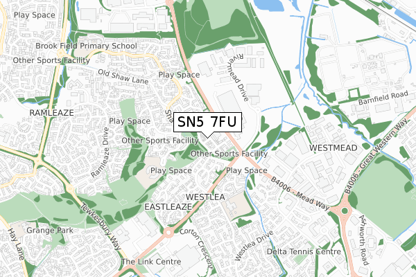 SN5 7FU map - small scale - OS Open Zoomstack (Ordnance Survey)