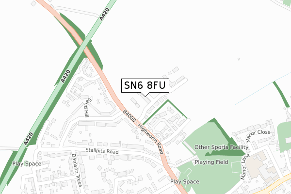 SN6 8FU map - large scale - OS Open Zoomstack (Ordnance Survey)