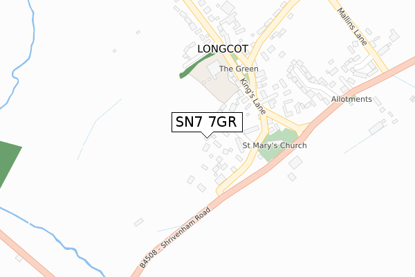 SN7 7GR map - large scale - OS Open Zoomstack (Ordnance Survey)