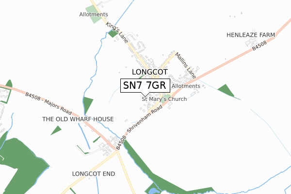 SN7 7GR map - small scale - OS Open Zoomstack (Ordnance Survey)