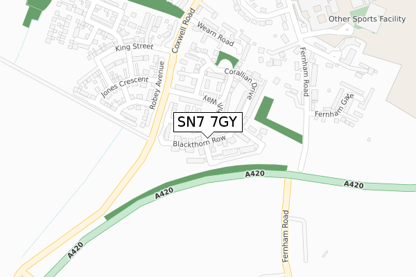 SN7 7GY map - large scale - OS Open Zoomstack (Ordnance Survey)