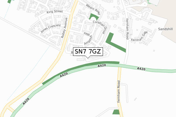 SN7 7GZ map - large scale - OS Open Zoomstack (Ordnance Survey)