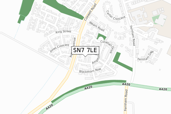 SN7 7LE map - large scale - OS Open Zoomstack (Ordnance Survey)