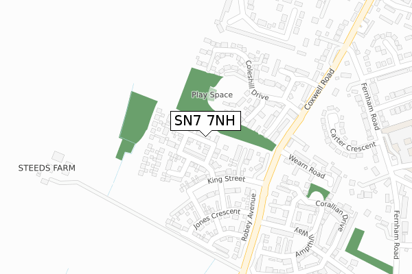 SN7 7NH map - large scale - OS Open Zoomstack (Ordnance Survey)