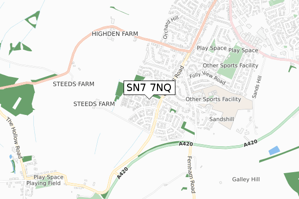 SN7 7NQ map - small scale - OS Open Zoomstack (Ordnance Survey)