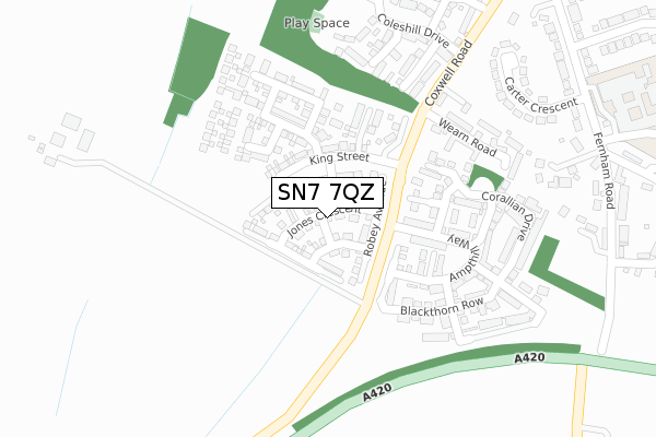 SN7 7QZ map - large scale - OS Open Zoomstack (Ordnance Survey)