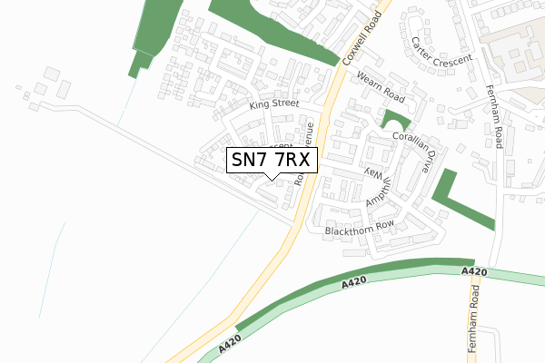 SN7 7RX map - large scale - OS Open Zoomstack (Ordnance Survey)