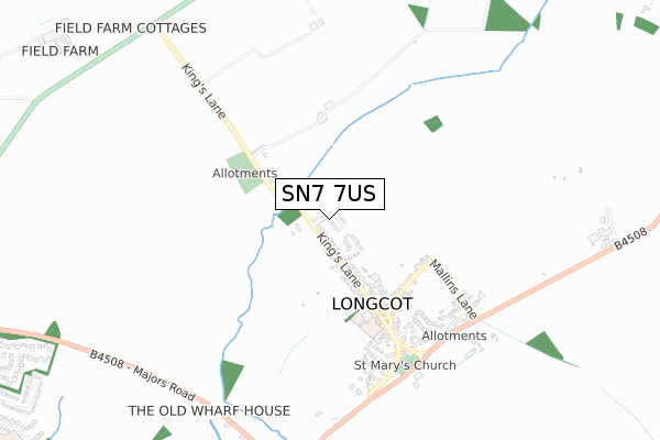 SN7 7US map - small scale - OS Open Zoomstack (Ordnance Survey)