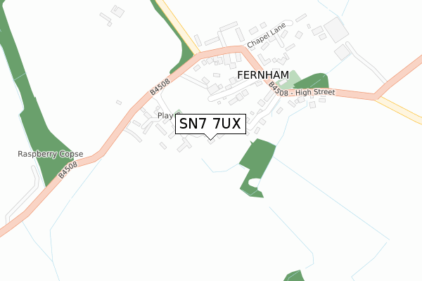 SN7 7UX map - large scale - OS Open Zoomstack (Ordnance Survey)