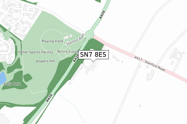 SN7 8ES map - large scale - OS Open Zoomstack (Ordnance Survey)