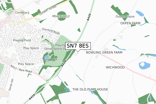 SN7 8ES map - small scale - OS Open Zoomstack (Ordnance Survey)