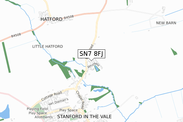 SN7 8FJ map - small scale - OS Open Zoomstack (Ordnance Survey)