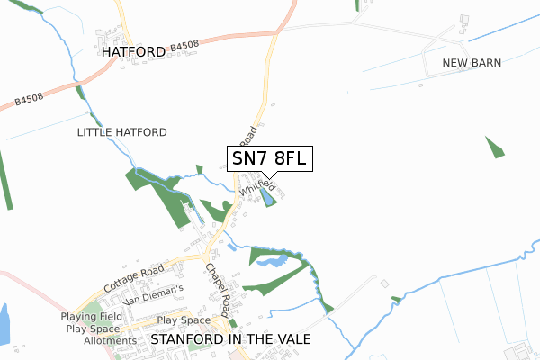 SN7 8FL map - small scale - OS Open Zoomstack (Ordnance Survey)