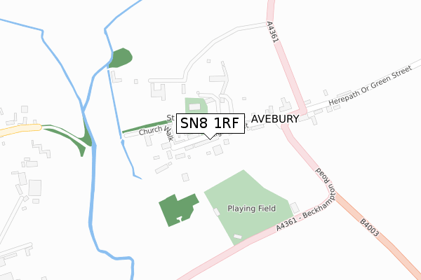 SN8 1RF map - large scale - OS Open Zoomstack (Ordnance Survey)