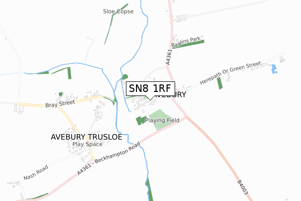 SN8 1RF map - small scale - OS Open Zoomstack (Ordnance Survey)