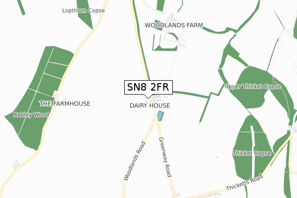 SN8 2FR map - small scale - OS Open Zoomstack (Ordnance Survey)