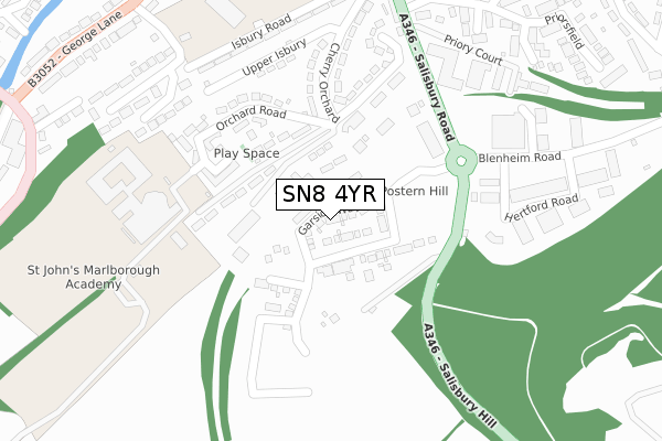 SN8 4YR map - large scale - OS Open Zoomstack (Ordnance Survey)